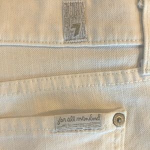 7 for All Man Kind , white Denim shorts